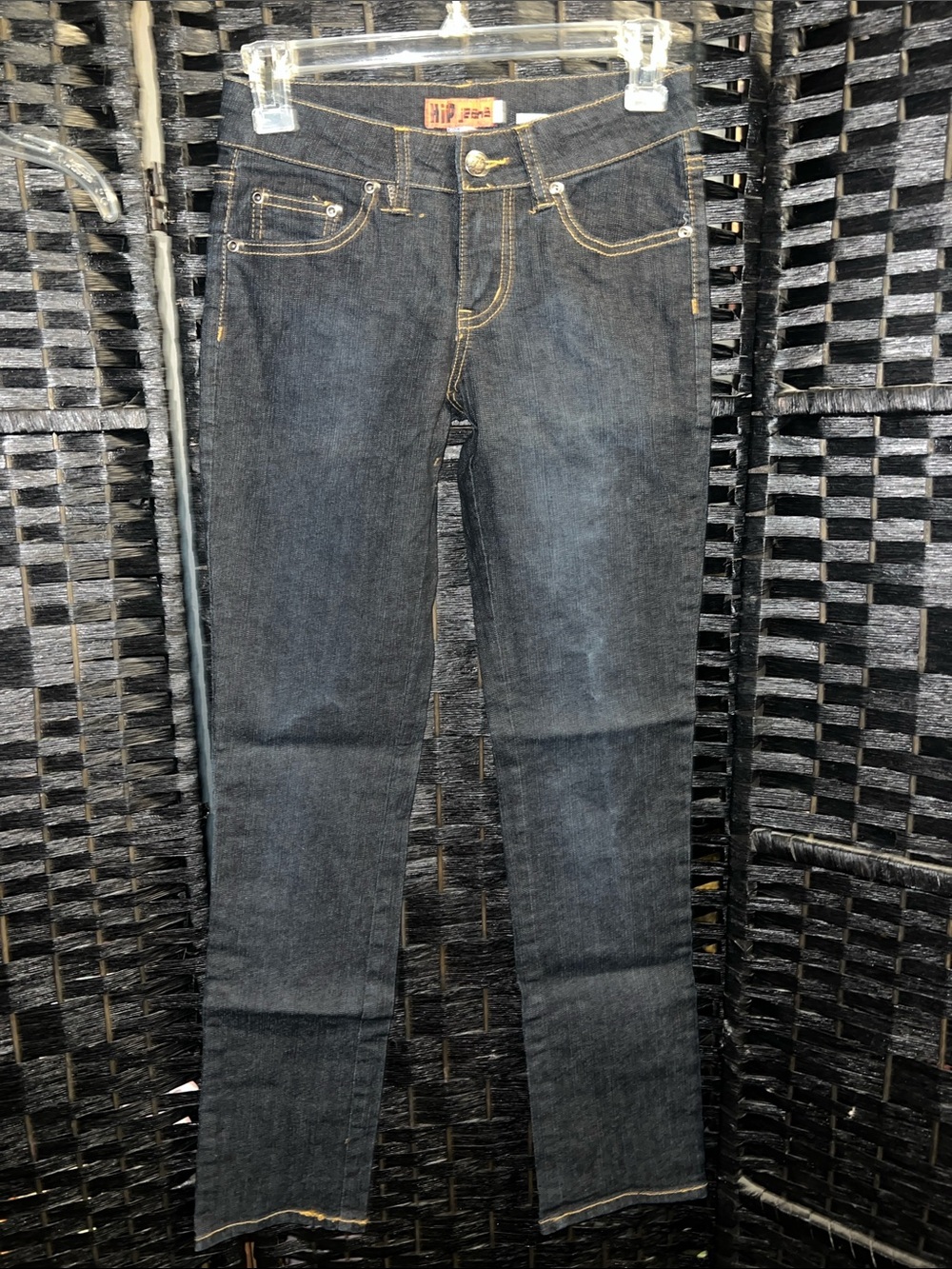 Vintage rare Y2K HiP jeans size 1 Dark Indigo Skinny Jeans Contrast Stitching